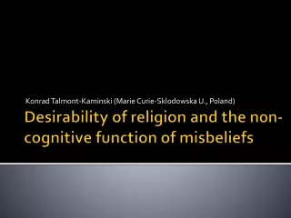 Desirability of religion and the non-cognitive function of  misbeliefs