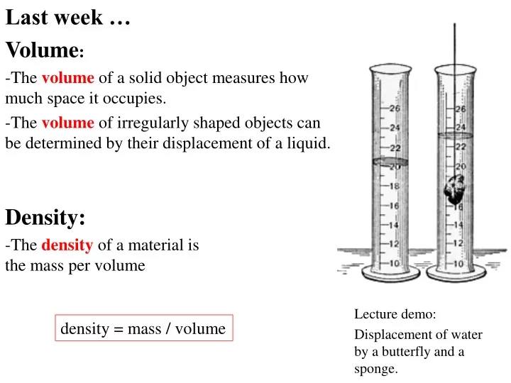 last week volume the volume of a solid object