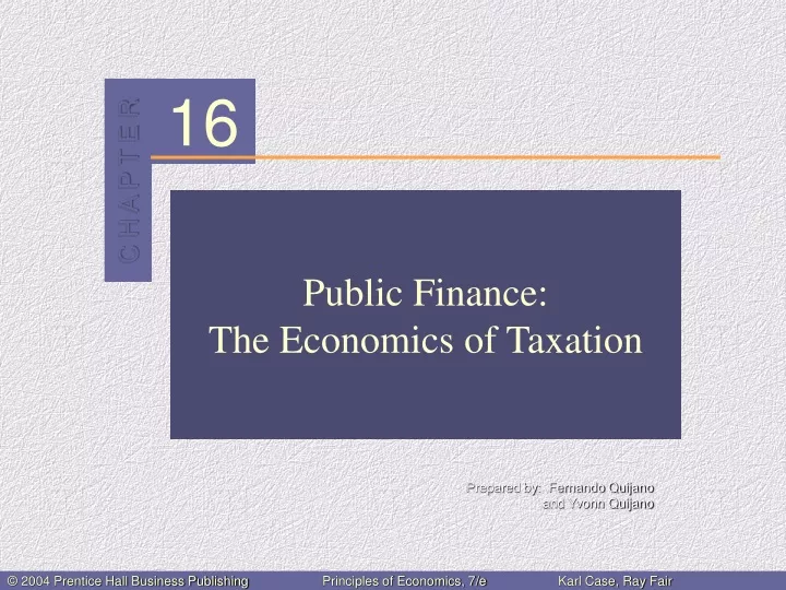 public finance the economics of taxation
