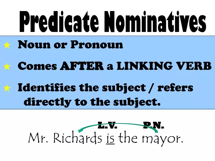 predicate nominatives