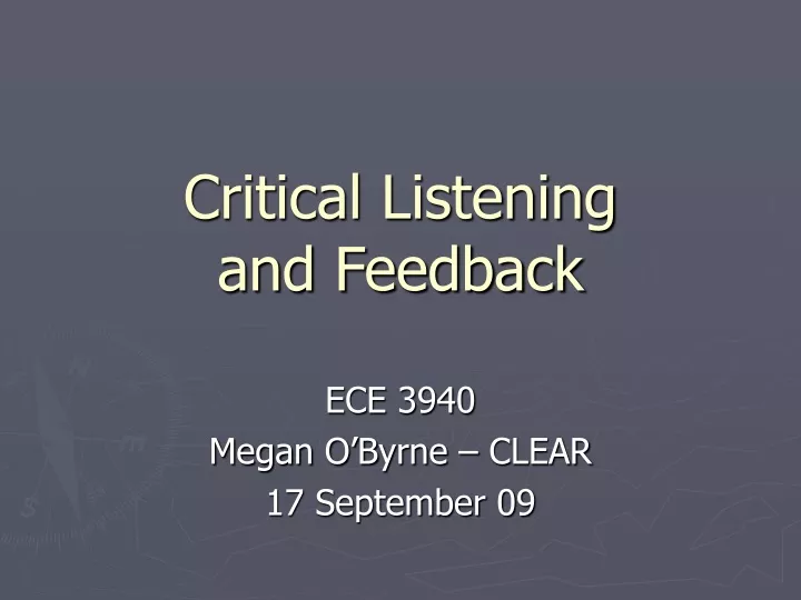 critical listening and feedback