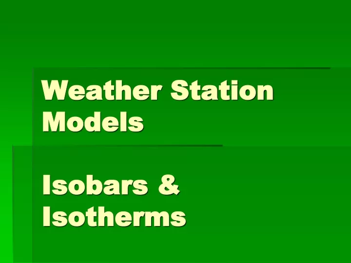 weather station models isobars isotherms