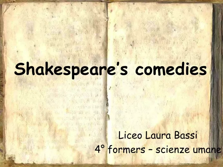 shakespeare s comedies