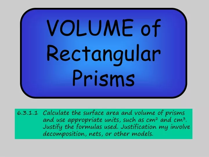 volume of rectangular prisms