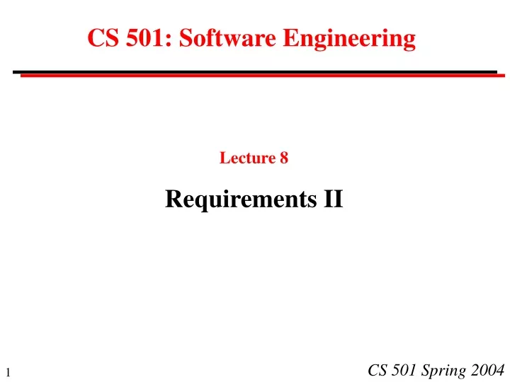 cs 501 software engineering
