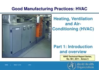 Heating, Ventilation and Air- Conditioning (HVAC) Part 1: Introduction and  overview