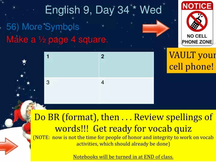 english 9 day 34 wed