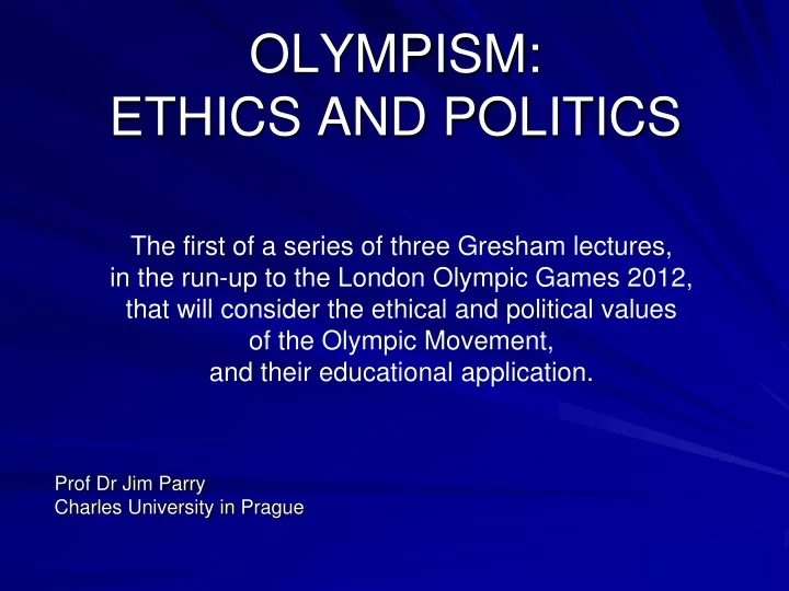 olympism ethics and politics