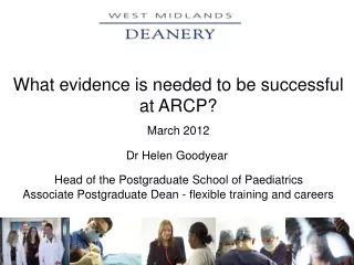 What evidence is needed to be successful at ARCP? March 2012
