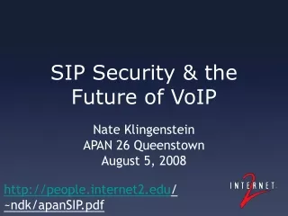 SIP Security &amp; the Future of VoIP