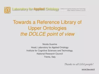 Towards a Reference Library of  Upper Ontologies the DOLCE point of view
