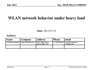 WLAN network behavior under heavy load