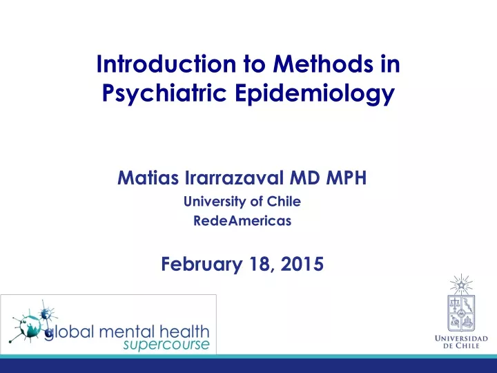 introduction to methods in psychiatric