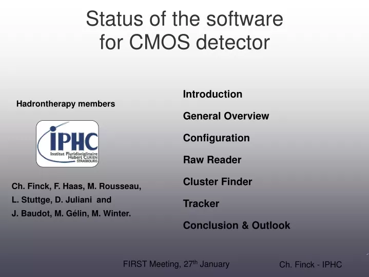 status of the software for cmos detector