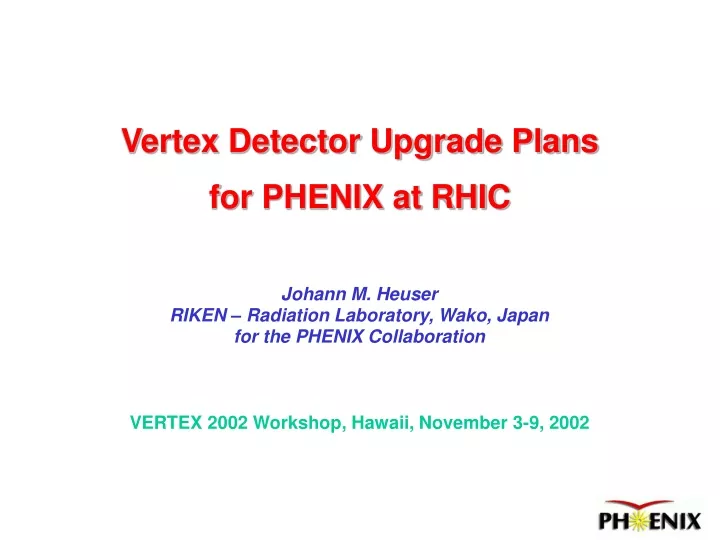 vertex detector upgrade plans for phenix at rhic