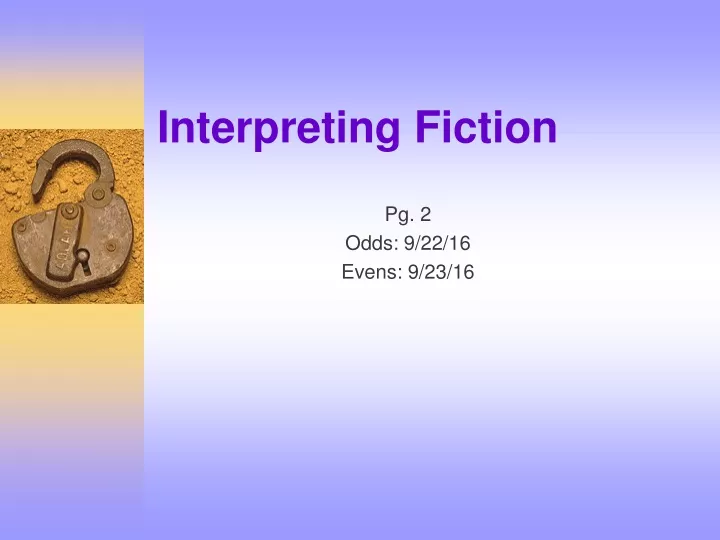 interpreting fiction