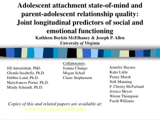 Adolescent attachment state-of-mind and parent-adolescent relationship quality: