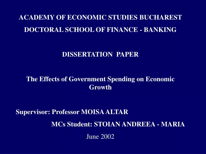 academy of economic studies bucharest doctoral