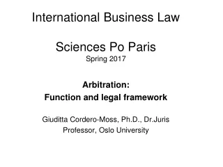 International Business Law Sciences Po Paris Spring 2017