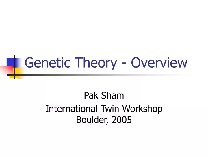 genetic theory overview