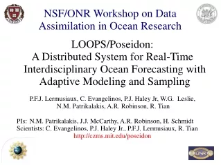 NSF/ONR Workshop on Data Assimilation in Ocean Research