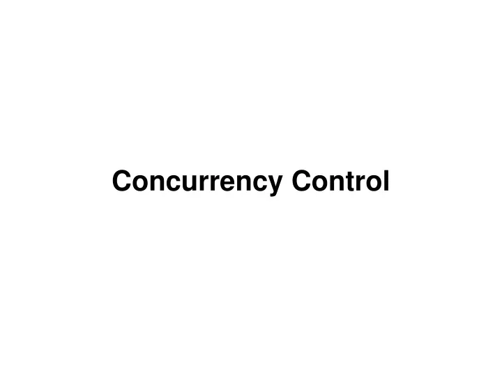 concurrency control