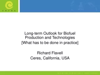 Long-term Outlook for Biofuel Production and Technologies [What has to be done in practice]