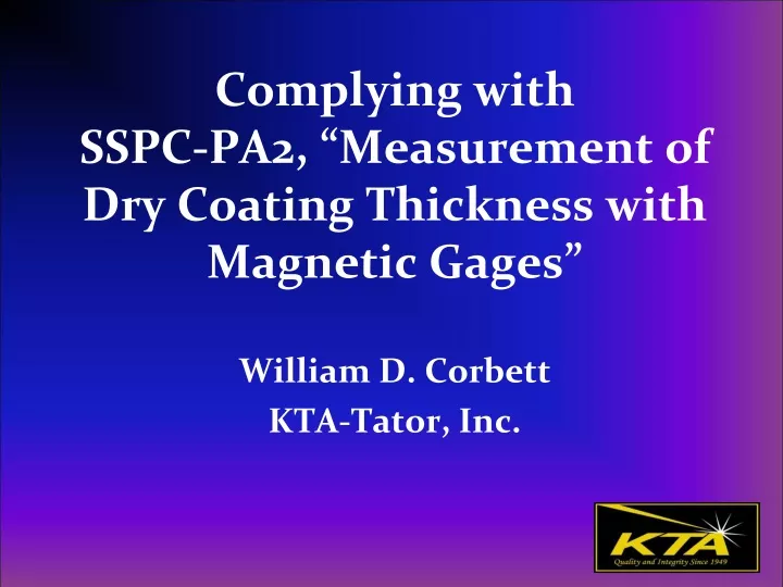 complying with sspc pa2 measurement of dry coating thickness with magnetic gages