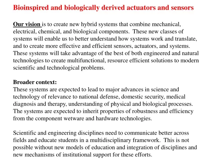 bioinspired and biologically derived actuators
