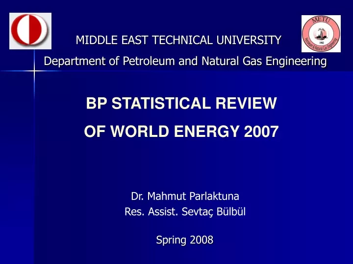 bp statistical review of world energy 2007