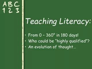 Teaching Literacy: From 0 – 360° in 180 days! Who could be “highly qualified”?