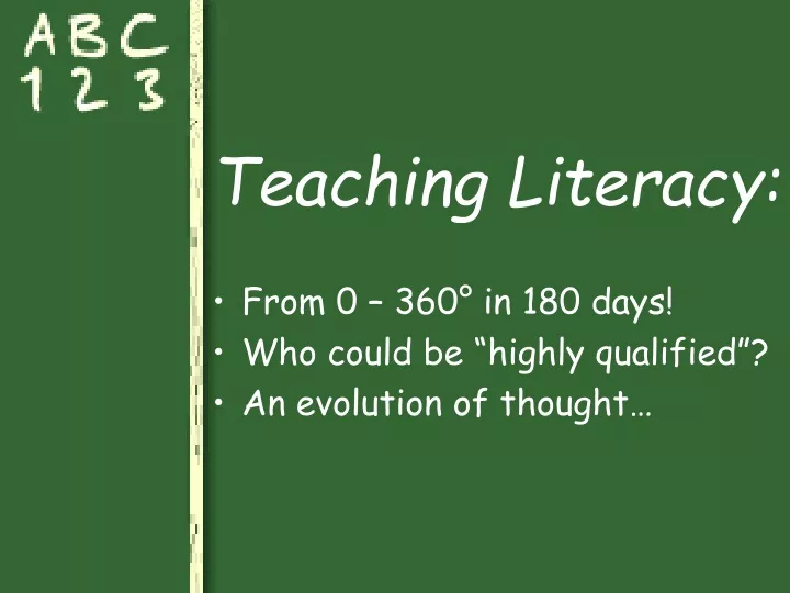 teaching literacy from 0 360 in 180 days