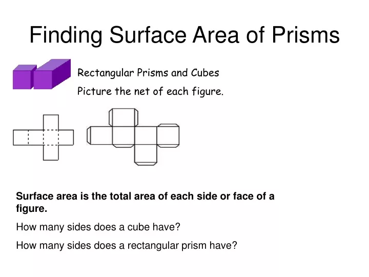finding surface area of prisms
