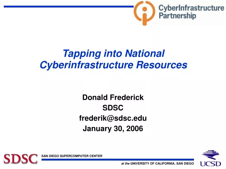 tapping into national cyberinfrastructure resources