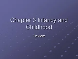 Chapter 3 Infancy and Childhood