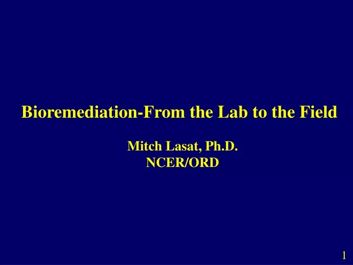 bioremediation from the lab to the field