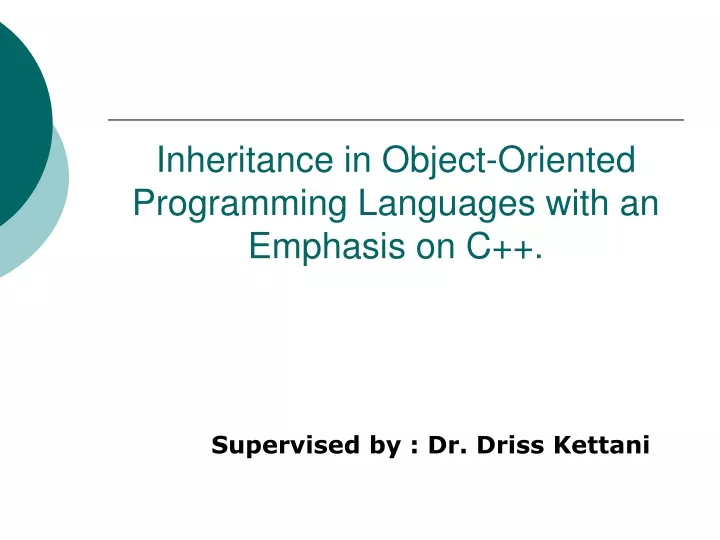 inheritance in object oriented programming languages with an emphasis on c