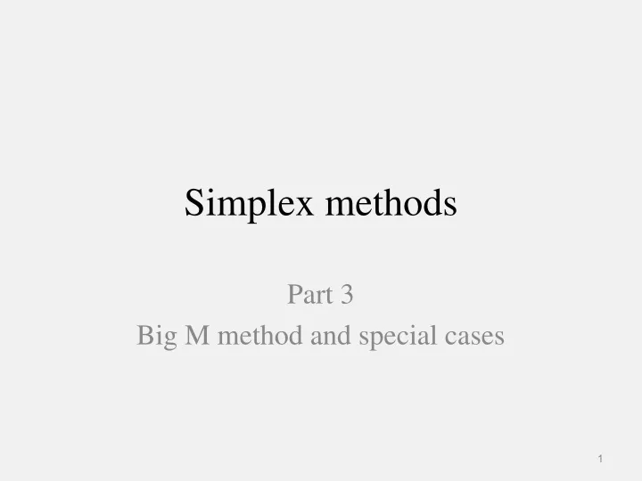 simplex methods