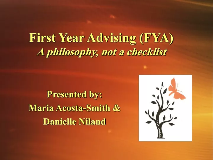 first year advising fya a philosophy not a checklist