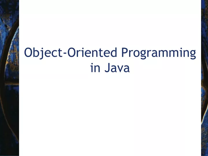 object oriented programming in java
