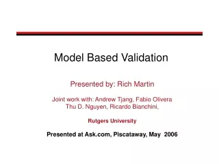 Model Based Validation