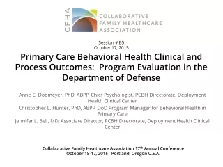 Collaborative Family Healthcare Association 17 th  Annual Conference