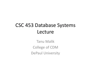 CSC 453 Database Systems Lecture