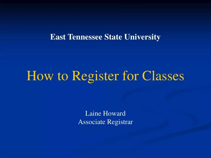 east tennessee state university how to register