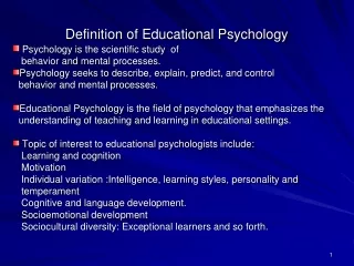 Definition of Educational Psychology