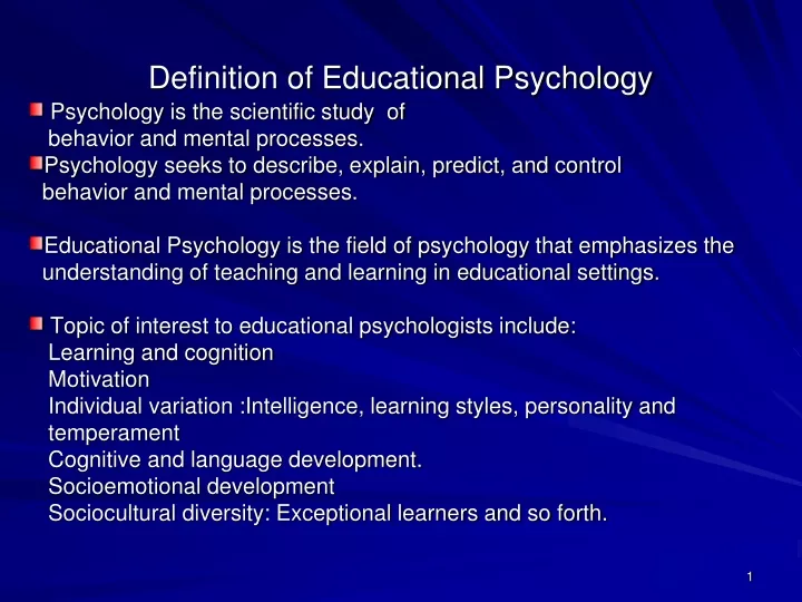 definition of educational psychology