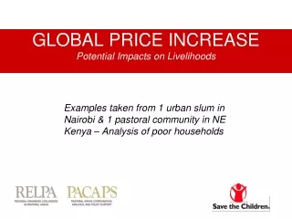 GLOBAL PRICE INCREASE Potential Impacts on Livelihoods