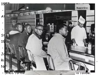 1957:  - SCLC formed, fights bus segregation in Tallahassee and Atlanta.