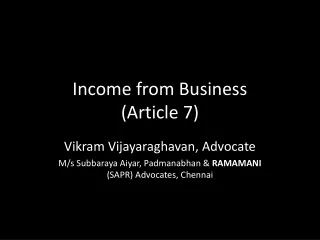 Income from Business (Article 7)