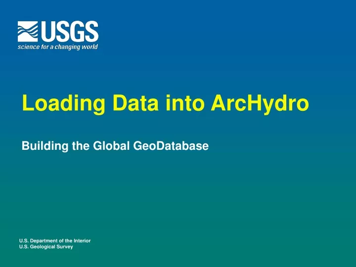 loading data into archydro